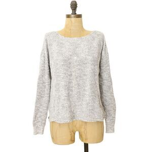 MADEWELL Cozy Ribbed Marled Sweater S Light Gray Long Sleeve EUC B20